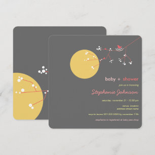 Invitation de baby shower de fille d'arbre