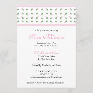 Invitation de baby shower de fille - Rosebud