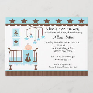 Invitation de baby shower de garçon de huche de