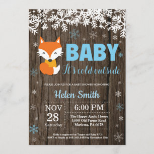 Invitation de Baby shower de garçon d'hiver de la