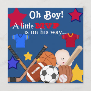 Invitation de BABY SHOWER de garçons de sports