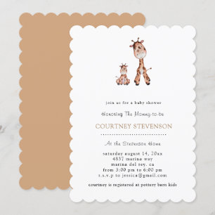 Invitation de Baby shower de girafe trop mignonne