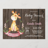 Invitation de Baby shower de Giraffe Rustique