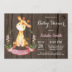 Invitation de Baby shower de Giraffe Rustique