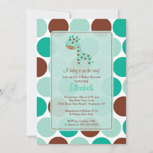 Invitation de Baby shower de Giraffe Turquoise