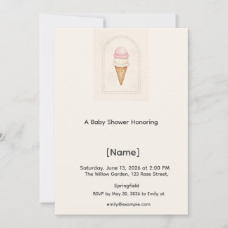 Invitation de Baby Shower de glace, modifiable