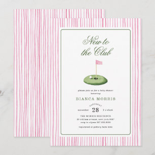 Invitation de Baby Shower de Golf Rose