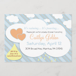 Invitation de baby shower de gouttes de pluie et