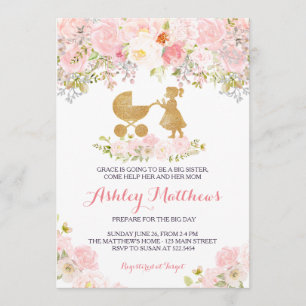 invitation de baby shower de grande soeur