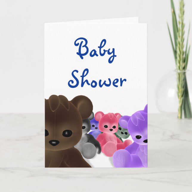 Invitation de baby shower de groupe de Bearz de (Devant)