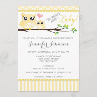 Invitation de Baby shower de hibl | Chevron jaune