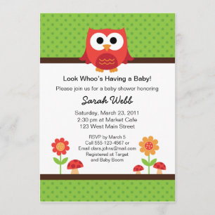 Invitation de baby shower de hibou de région
