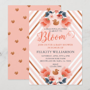Invitation de Baby shower de Jardin Floral Rose