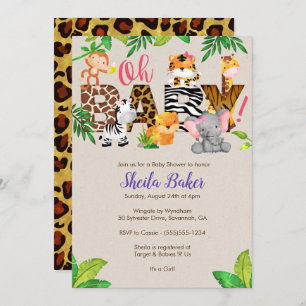 Invitation de baby shower de jungle - baby shower