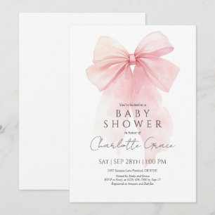 Invitation de Baby shower de la boue rose aquarell