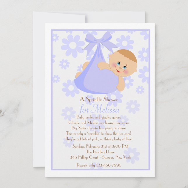 Invitation de Baby shower de la fête (Devant)