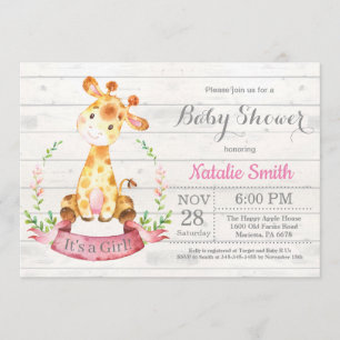 Invitation de Baby shower de la Girafe russe