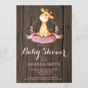 Invitation de Baby shower de la Girafe russe
