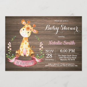 Invitation de Baby shower de la Girafe russe