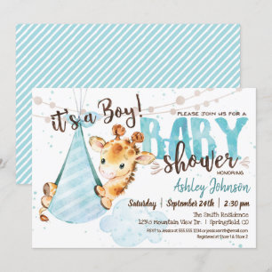 Invitation de Baby shower de la Giraffe