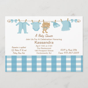 Invitation de Baby shower de la ligne de vêtements