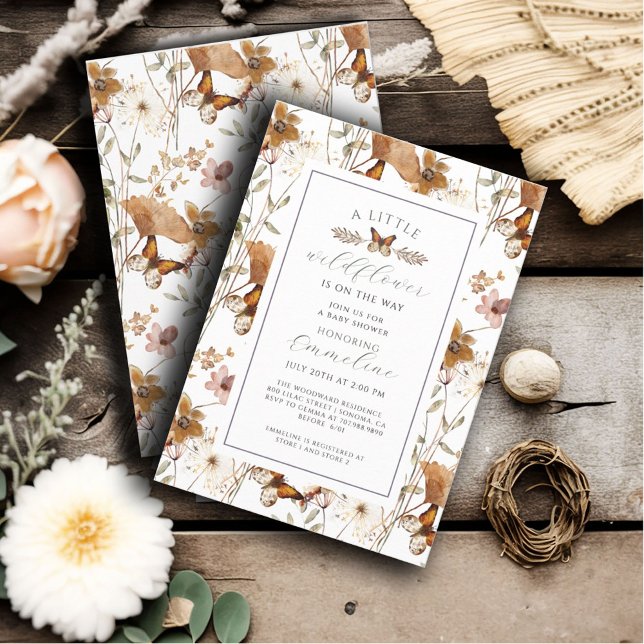 Invitation de Baby shower de la petite fille Fleur (Créateur téléchargé)