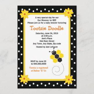 Invitation de Baby shower de l'abeille de cheville