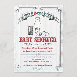 Invitation de baby shower de lait et de biscuits
