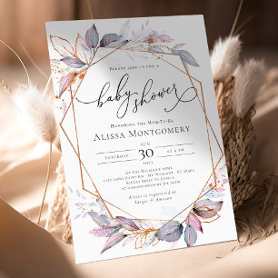 Invitation de Baby shower de lavande violet géomét