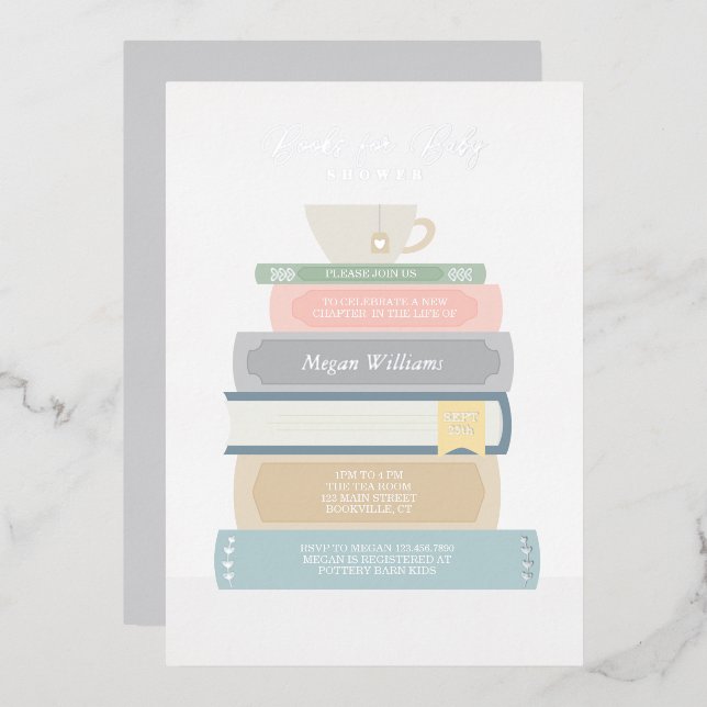 Invitation de Baby shower de livre (Recto/Verso)
