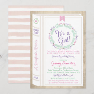 Invitation de baby shower de livre d'histoire