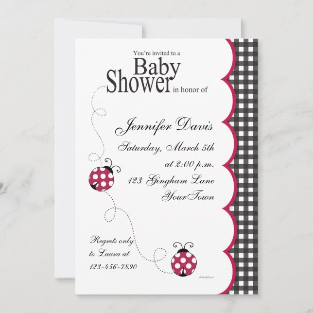Invitation de baby shower de Madame Bug de guingan (Devant)