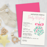 Invitation de Baby shower de Mistletoe rose pour l