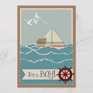 Invitation de baby shower de navigation