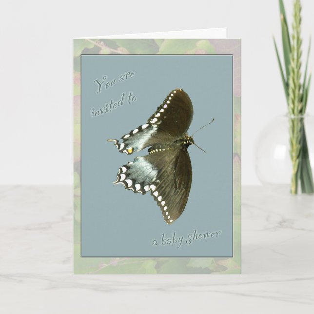 Invitation de baby shower de papillon (Devant)