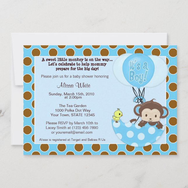 Invitation de baby shower de parapluie de birdie (Devant)