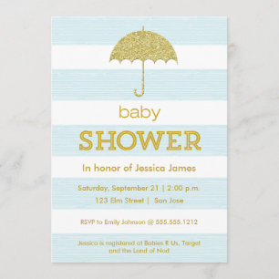 Invitation de baby shower de parapluie de parties