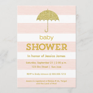 Invitation de baby shower de parapluie de parties