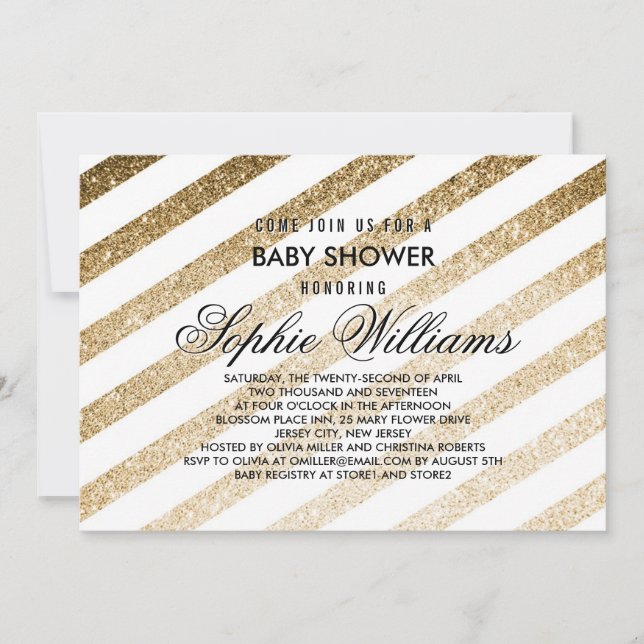 Invitation de Baby shower de Parties scintillant d (Devant)