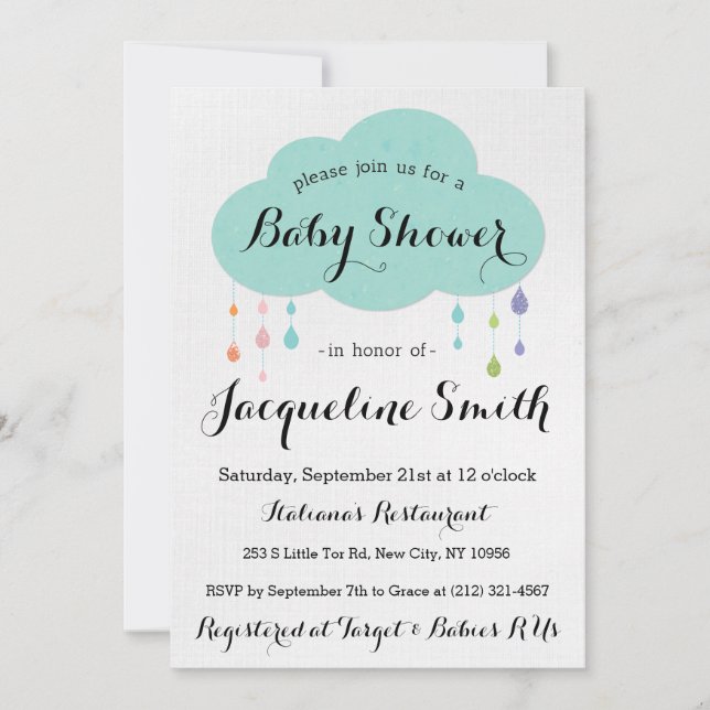 Invitation de baby shower de parties scintillantes (Devant)