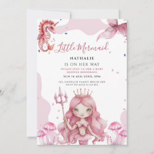 invitation de baby shower de petite sirène magique