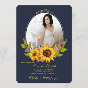 Invitation de baby shower de photo de cadre de