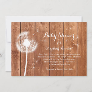 Invitation de baby shower de pissenlit - chêne