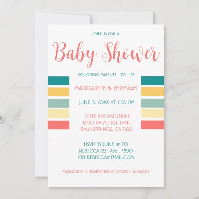 Invitation de Baby shower de plage (Devant)