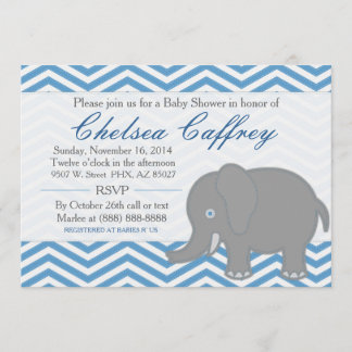 Invitation de baby shower de point d'éléphant de
