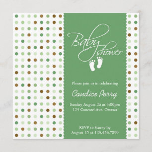 Invitation de Baby shower de points Polka Script