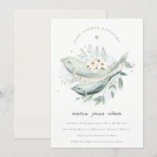 Invitation de Baby shower de poisson de baleine fl