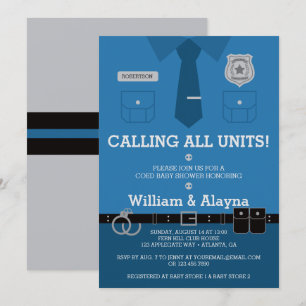 Invitation de baby shower de police