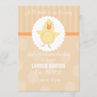 Invitation de baby shower de poussin de L'l