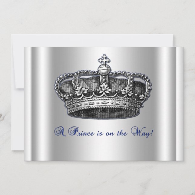 Invitation de baby shower de prince Crown (Devant)